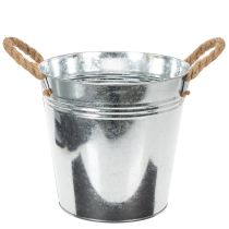 Artikel Blank metalspand med rebhåndtag, Ø22 cm