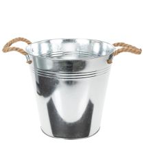Artikel Blank metalspand med rebhåndtag, Ø25 cm