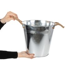 Artikel Blank metalspand med rebhåndtag, Ø25 cm