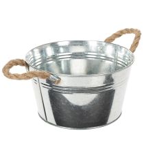 Artikel Blank metalskål med rebhåndtag, Ø22 cm