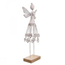 Blossom fairy borddekoration fjeder metal dekoration fairy white H30,5cm