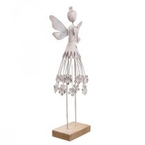 Artikel Blossom fairy borddekoration fjeder metal dekoration fairy white H30,5cm