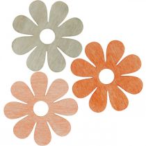 Artikel Blomster til at sprede appelsin, abrikos, brun spredt dekorationstræ 72 stk