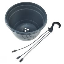 Artikel Hængekurv antracit plantepotte til ophæng Ø25cm H50cm