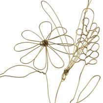 Artikel Blomsterguirlande metal dekorativ bøjle guld motiv eng 110cm