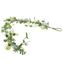 Artikel Kunstig blomsterguirlande dekorativ guirlande cremegul hvid 125cm