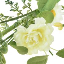 Artikel Kunstig blomsterguirlande dekorativ guirlande cremegul hvid 125cm
