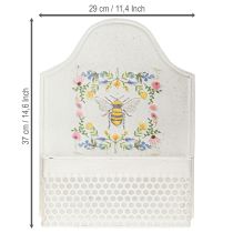 Artikel Hængende blomsterkasse metal bi cremefarvet L29cm