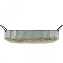 Artikel Blomsterskål metal zink bakke antik sæt med 2 L45cm/59cm