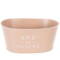 Artikel Oval blomsterskål af zink, antik rose, plantekasse, 27×18 cm, H12,5 cm