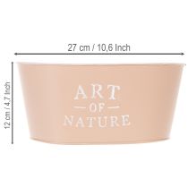 Artikel Oval blomsterskål af zink, antik rose, plantekasse, 27×18 cm, H12,5 cm
