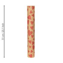 Artikel Bæredygtigt gavepapir med honeycomb-motiv og hjertedesign til særlige lejligheder, 25 meter