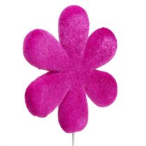 Artikel Blomsterpind blomst farverig flokket Ø8,5cm 8 stk