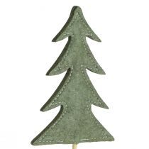 Artikel Blomsterprop filt dekoration grønt juletræ 11x3,5cm 6 stk
