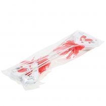 Artikel Blomsterprop hjerte hvid med sløjfe 7cm 12 stk