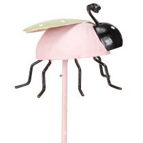 Artikel Blomsterpind Mariehøne Metal Grøn Pink 7x4cm 6 Stk