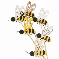 Artikel Blomsterstik bee deco stik træbi dekoration 7cm 12stk