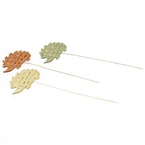 Artikel Blomsterstik træ dekorationsstik pindsvin dekoration farvet 10x7cm 18 stk.