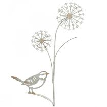 Artikel Blomsterprop metal deco allium fugl hvid 20×52cm