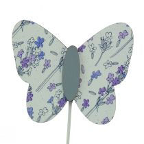 Artikel Blomsterprop sommerfuglblomst dekorativt stik træ 7cm 12 stk