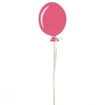 Artikel Blomsterstik buket dekoration kage topper ballon pink 28cm 8stk