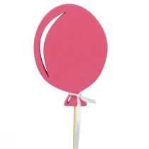 Artikel Blomsterstik buket dekoration kage topper ballon pink 28cm 8 stk