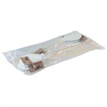 Artikel Blomsterprop buket dekoration kage topper ballon hvid 28cm 8 stk