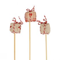 Artikel Blomsterstik julegavepakke dekoration 2,5cm 15 stk