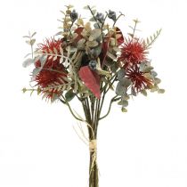 Buket kunstige blomster eukalyptus tidsel blomsterdekoration 36cm