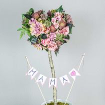 Buket dahlia og protea, silkeblomster, sommerdekoration L25cm