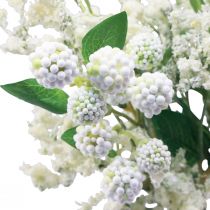 Artikel Kunstig blomsterbuket silkeblomster bærgren hvid 48cm