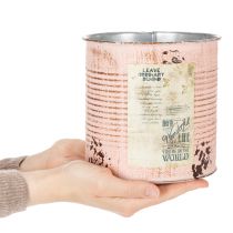 Artikel Blomsterpotte dekorativ dåse laksefarvet metalplanter Ø15,5 cm H15 cm