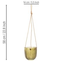 Artikel Glasurtepotte/hængende lanterne, lilla/grøn, 14 cm, 2 stk.