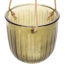 Artikel Glasurtepotte/hængende lanterne, lilla/grøn, 14 cm, 2 stk.