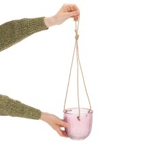 Artikel Glasurtepotte/hængende lanterne, lilla/grøn, 14 cm, 2 stk.