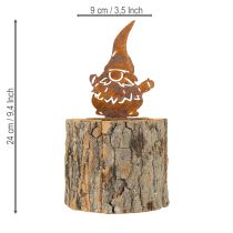 Artikel Urtepotte træbark plantekasse gnome rust H24cm