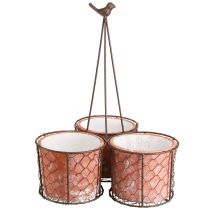 Artikel Urtepotte keramik netkurv metal brun Ø30cm H11,5cm