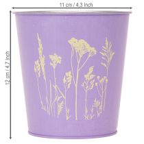 Artikel Rund pastelfarvet urtepotte med blomstermotiv til stueplanter, 12 cm, 3 stk.