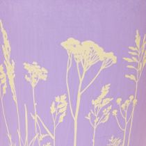 Artikel Rund pastelfarvet urtepotte med blomstermotiv til stueplanter, 12 cm, 3 stk.