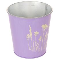 Artikel Rund pastelfarvet urtepotte med blomstermotiv til stueplanter, 12 cm, 3 stk.