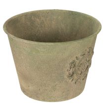 Artikel Metal urtepotte, grøn, vintage, Ø22cm–13,5cm, sæt med 3