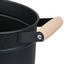 Artikel Urtepotte ovalt metalhåndtag sort natur 34x19,5x15cm