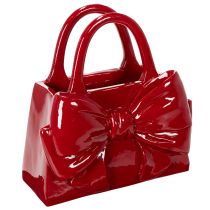 Artikel Dekorativ håndtaskevase med sløjfe, blank, 22 cm