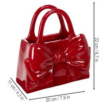 Artikel Dekorativ håndtaskevase med sløjfe, blank, 22 cm