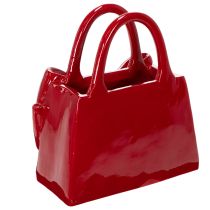 Artikel Dekorativ håndtaskevase med sløjfe, blank, 22 cm