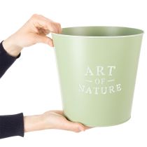 Artikel Zink urtepotte, metal plantekasse, mintgrøn, Ø22 cm, H21 cm