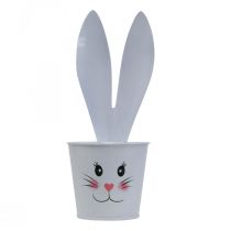 Urtepotte kanin planter metal hvid påske dekoration Ø8cm H20,5cm 4stk