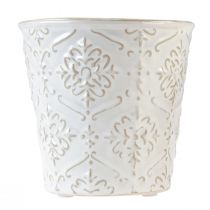 Artikel Urtepotte keramisk plantekasse hvid cremebeige Ø13,5cm 2 stk