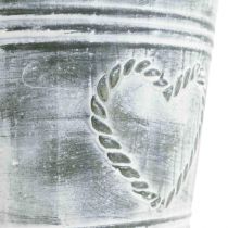 Urtepotte shabby chic metalhjerte Ø17,5 cm H15,5 cm