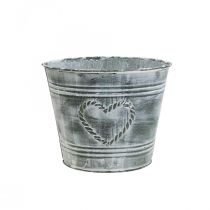 Urtepotte shabby chic plantekasse metalhjerte Ø17cm H13,5cm
